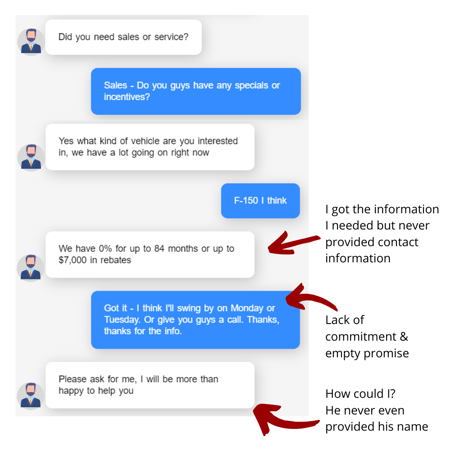 Customer service chat examples
